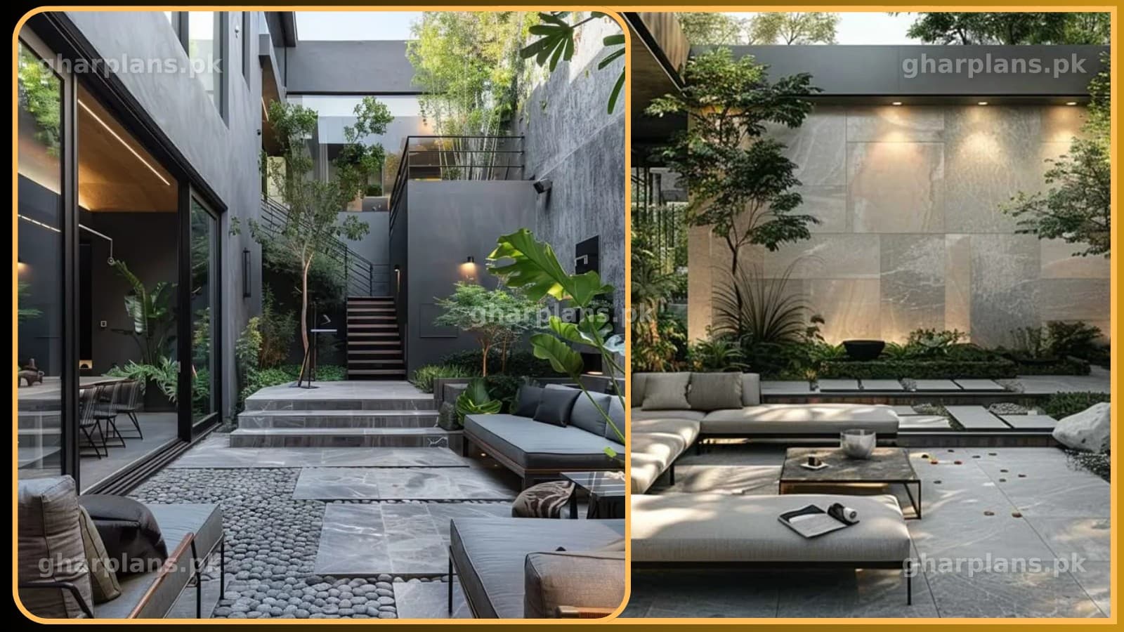 Grey Industrial Interior Design in Pakistan: Tropical Home Decor Ideas