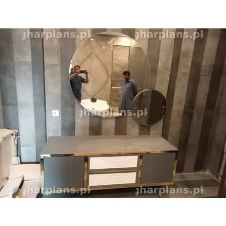 PVC vanity installation in bathroom