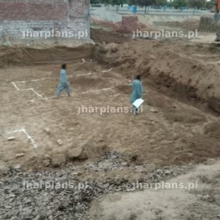 Foundation Layout Marking for Construction Work