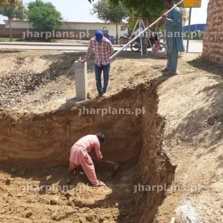 Excavation and Leveling Stage for a Building Foundation