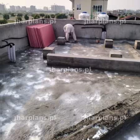 Rooftop During the Waterproof and Insulation Installation Process