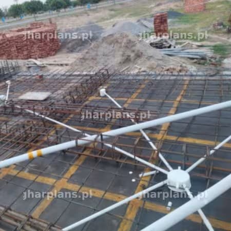 Construction Site Preparing for a Reinforced Concrete Slab