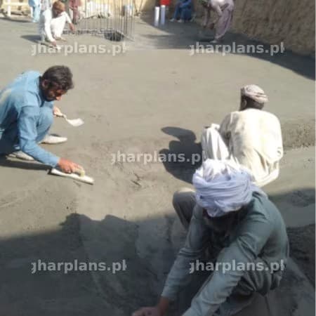 Cement Plastering in Progress in Pakistan