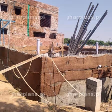 Complete retaining wall with Curing under process