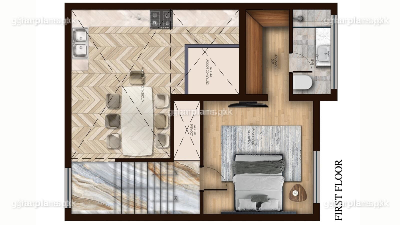 25 x 45 or 5 marla House Plan In Split Level