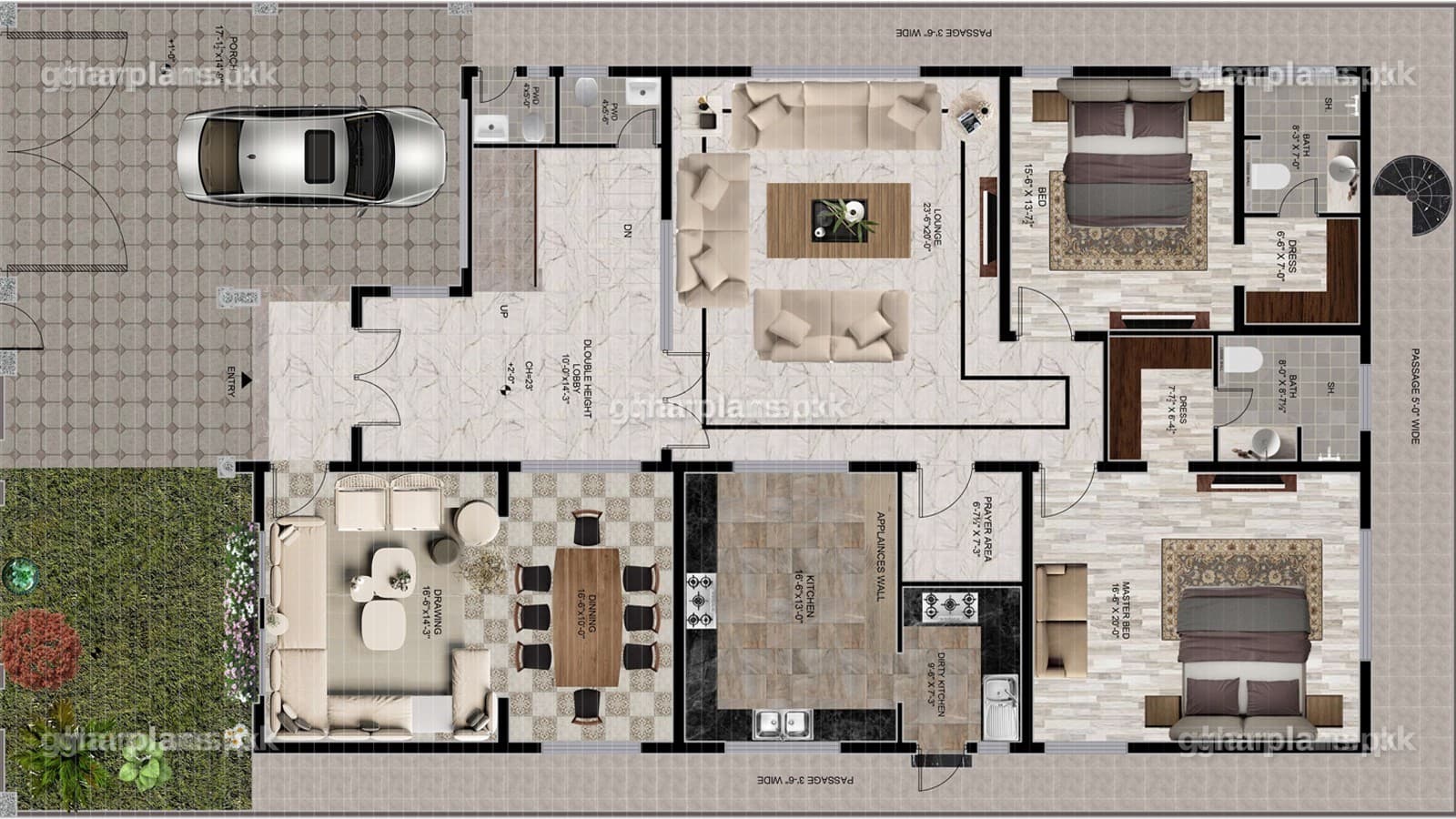 Classical 1 Kanal House Plan