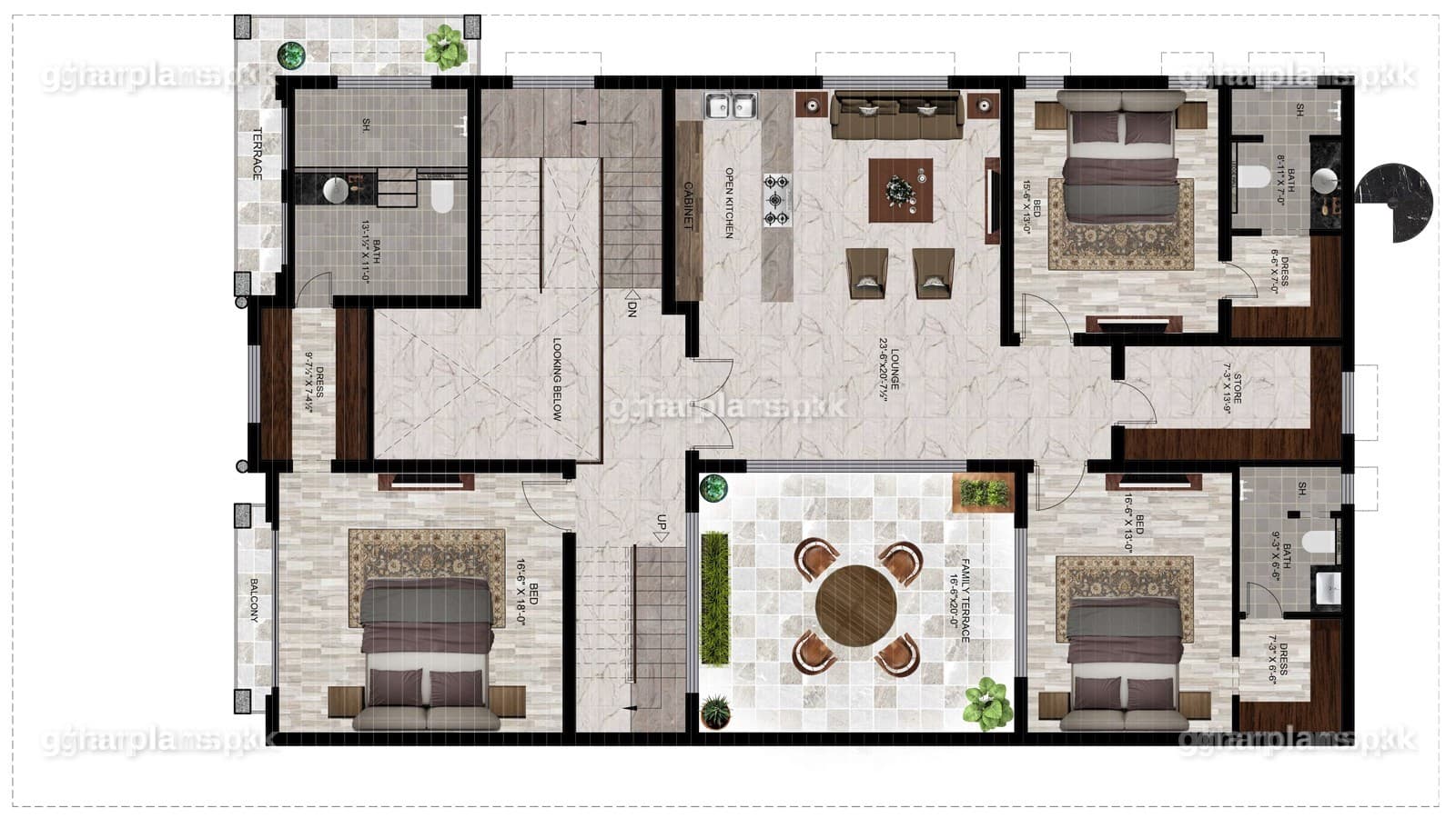 Classical 1 Kanal House Plan