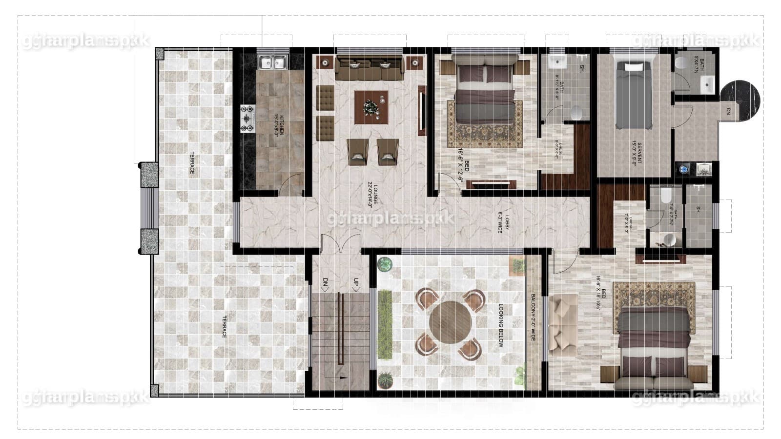 Classical 1 Kanal House Plan
