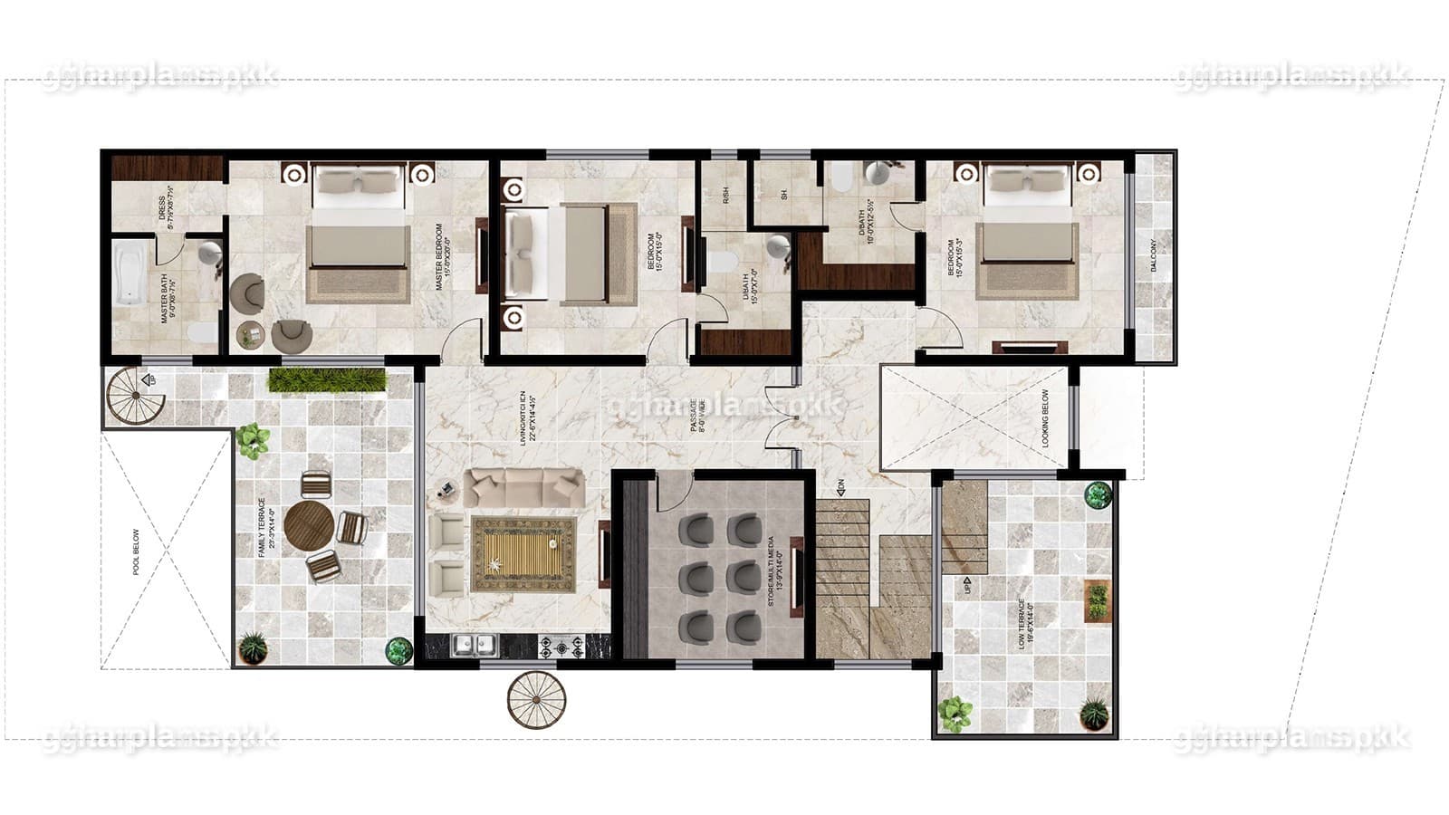 1 Kanal House Map Drawing