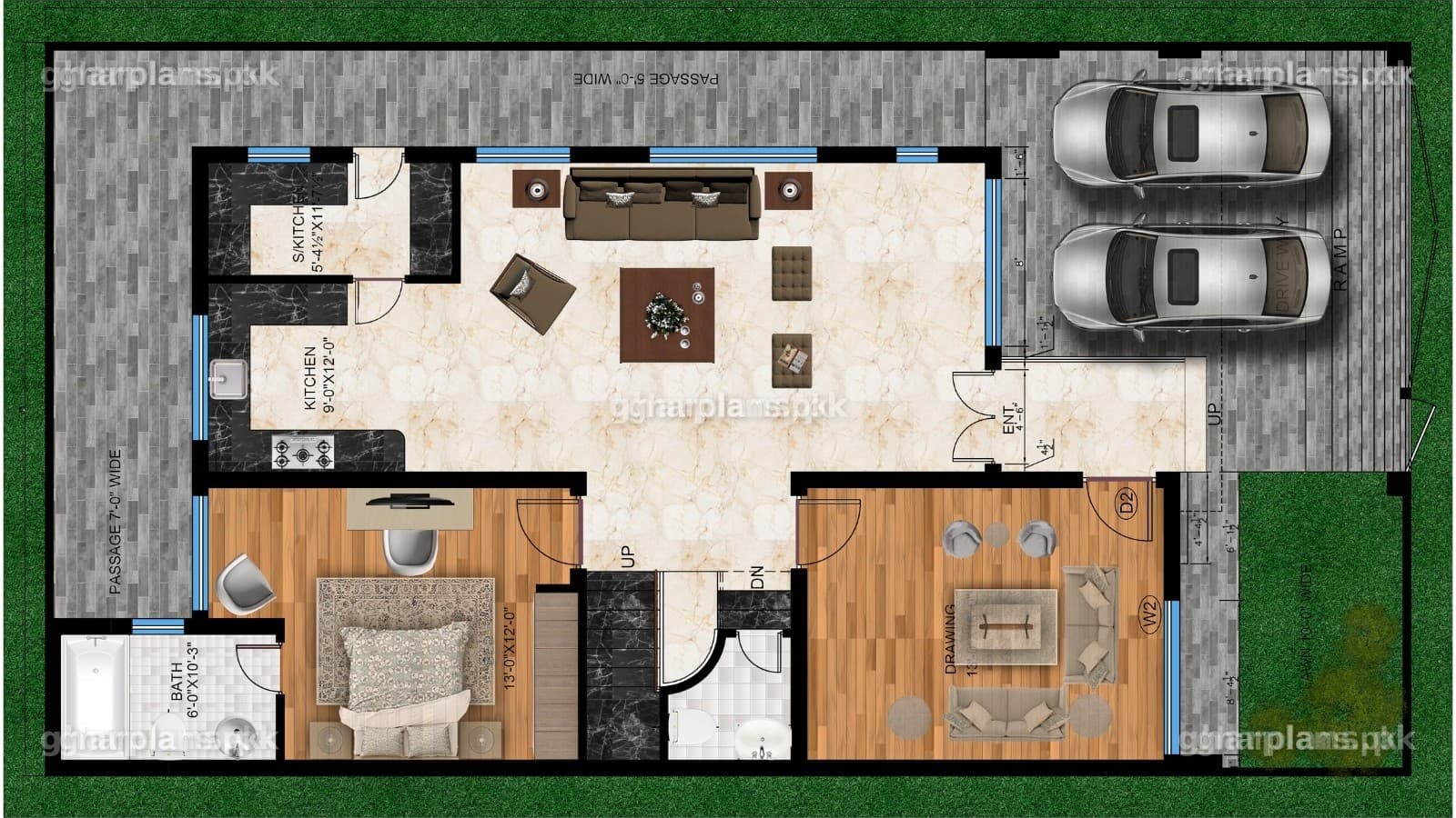 New Massive 10 Marla House Plan 35ft x 65ft