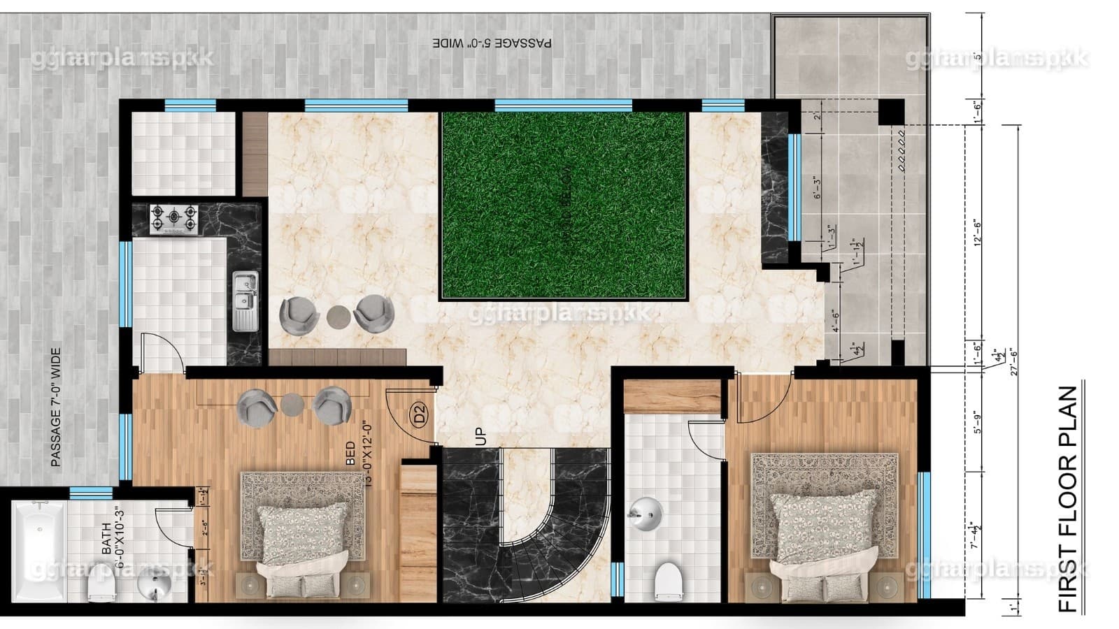 New Massive 10 Marla House Plan 35ft x 65ft
