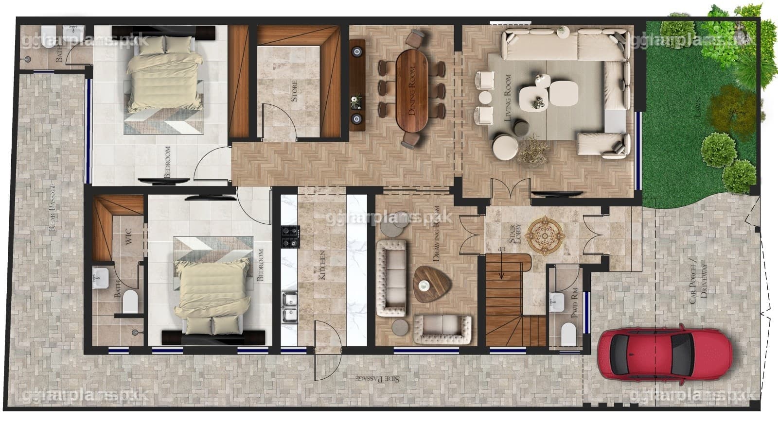 New Beautiful 12 Marla House Plan With Map