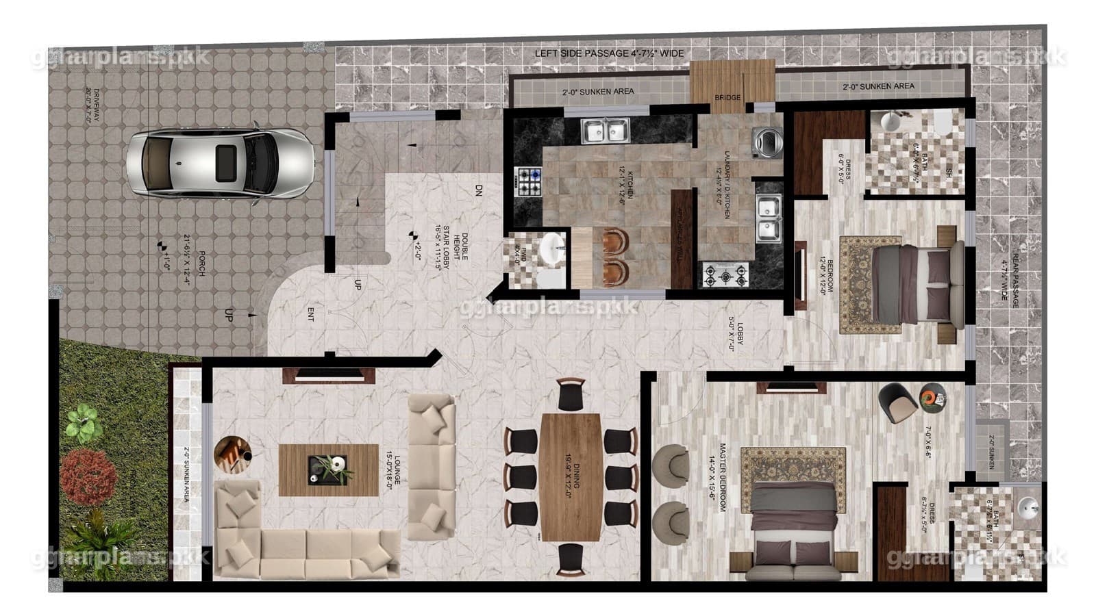 New 10 Marla House Map With 7 Bedrooms