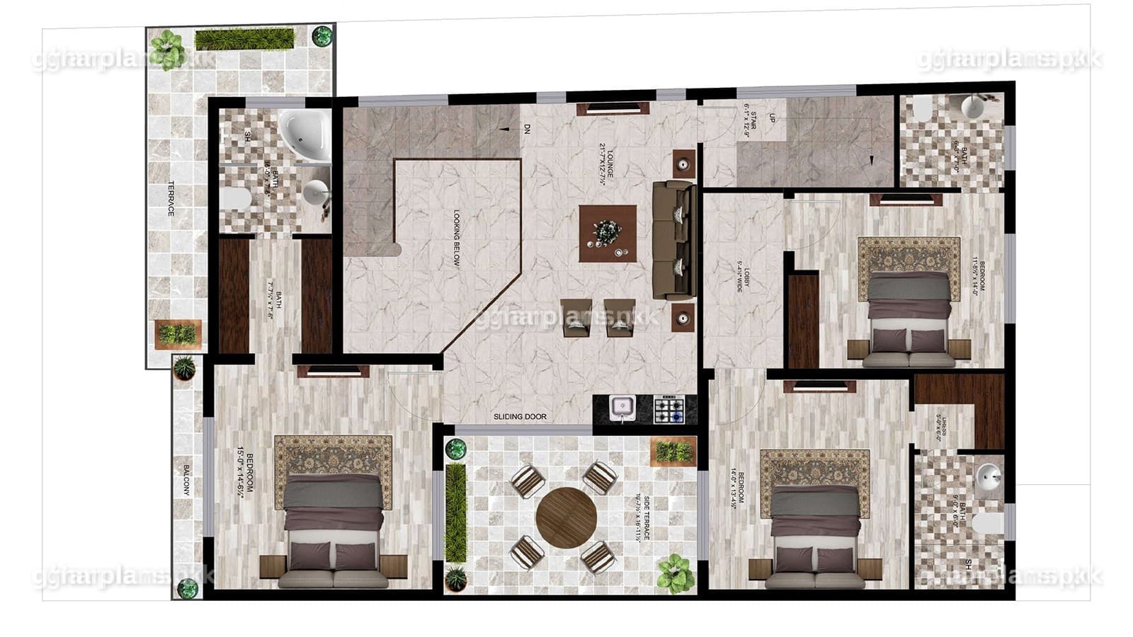 New 10 Marla House Map With 7 Bedrooms