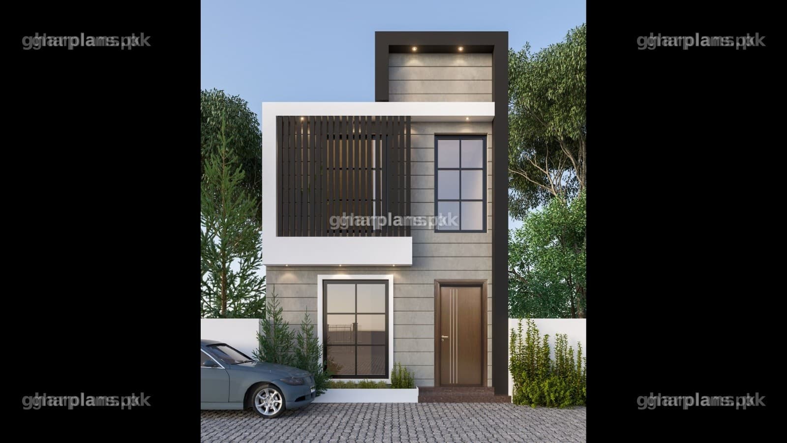 Free And Beautiful 3 Marla House Design with Double Story