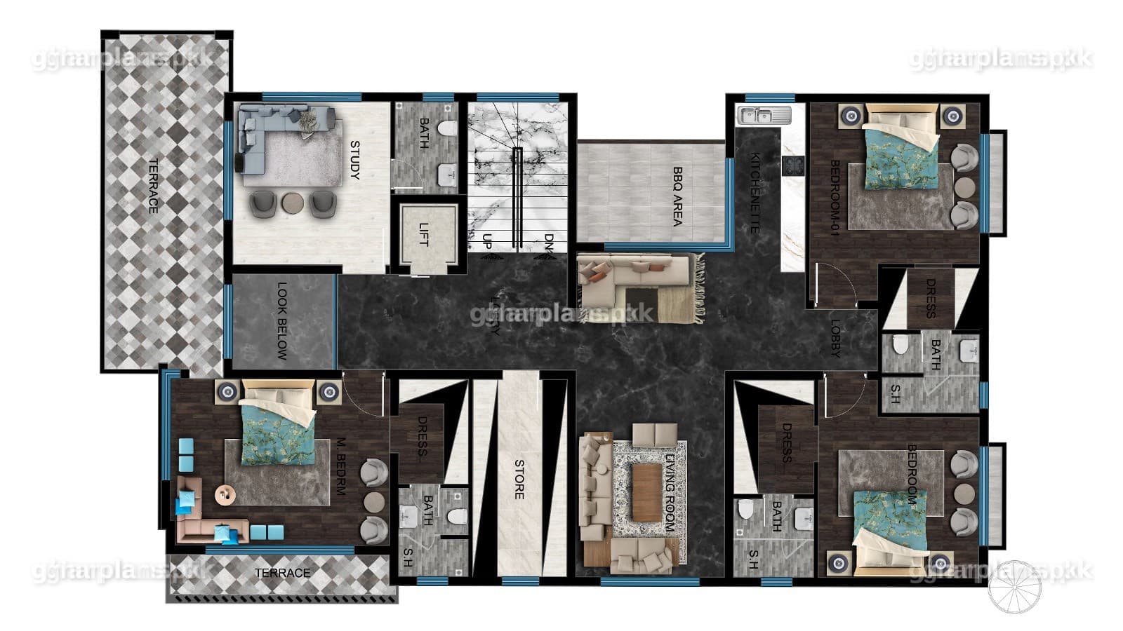 Useful Modern 1 Kanal House Design and layout plan