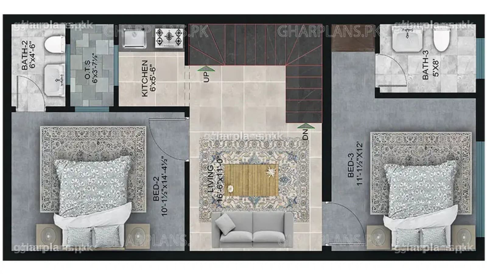 Surprising 3 Marla House Design Plan
