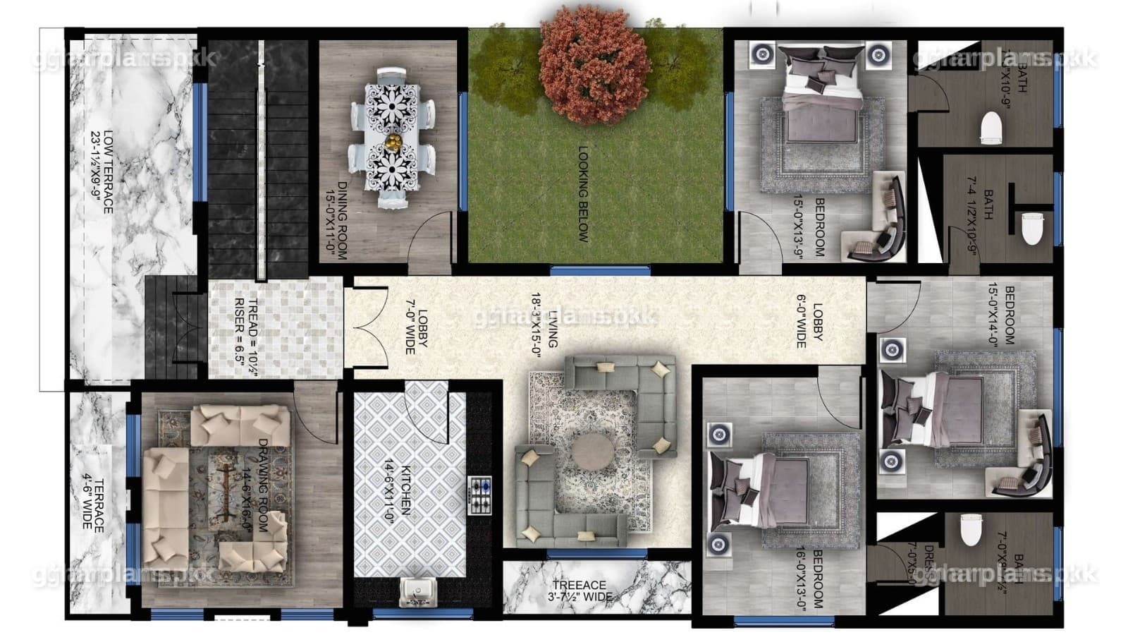 New Luxurious 1 Kanal house plan with 6 bedrooms