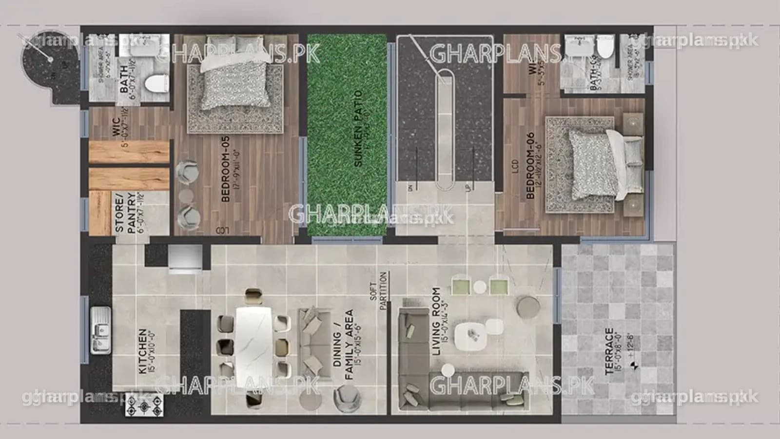 35 x 70 House Plan with Free Elevation