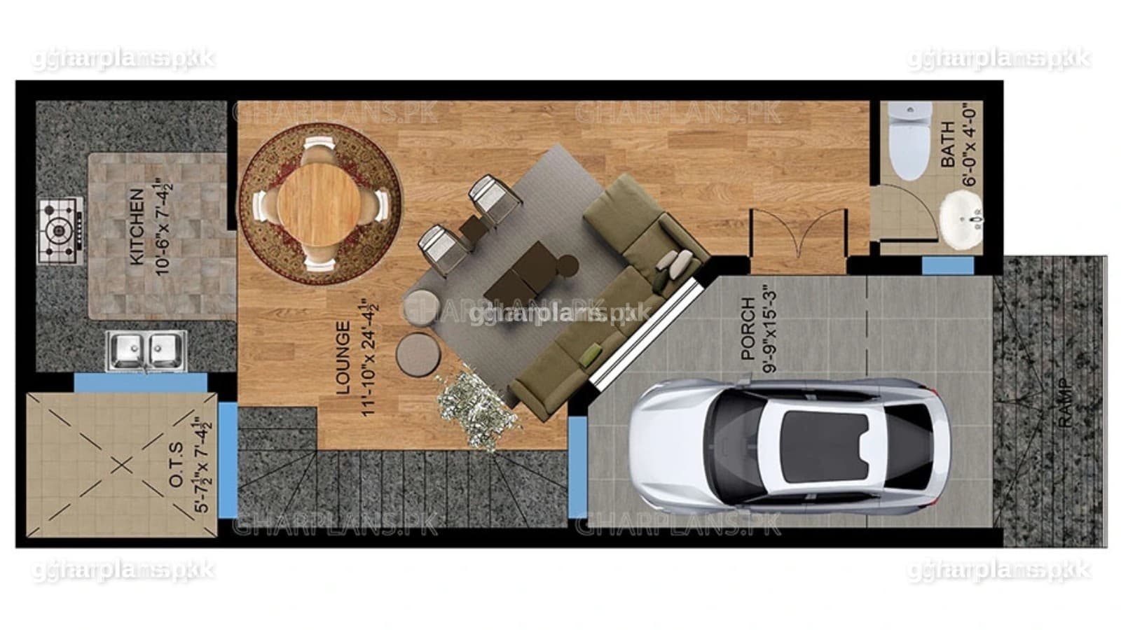 Luxurious 3 Bedroom 3 Marla House Design