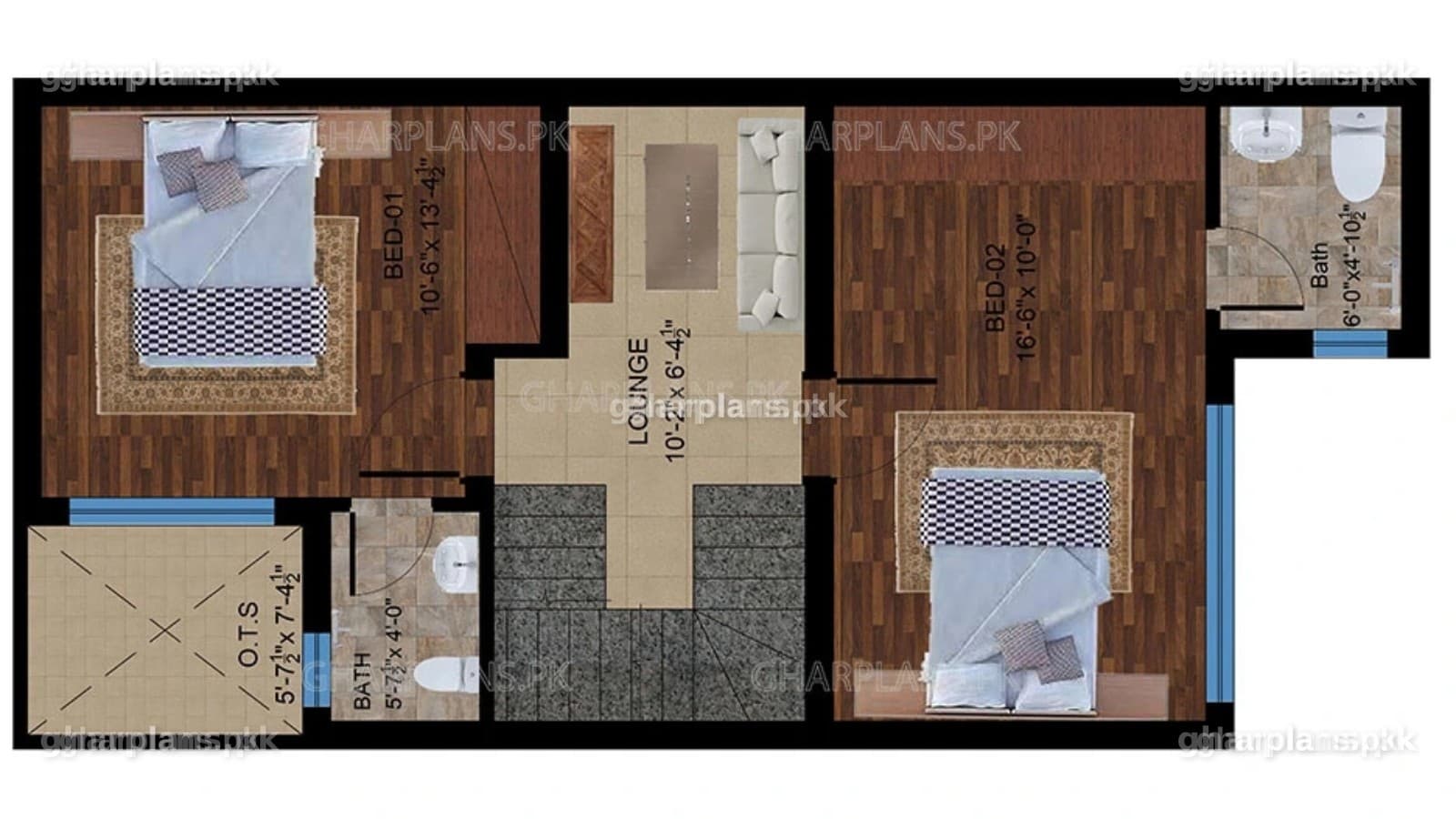 Luxurious 3 Bedroom 3 Marla House Design