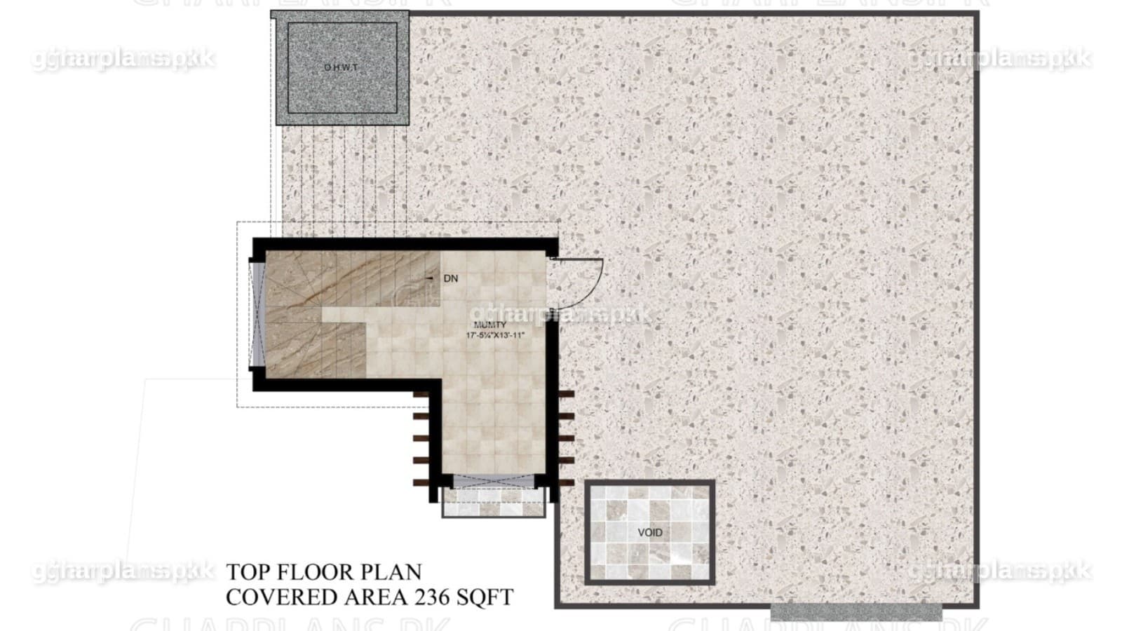 Modern House on Irregular Plot Elevation Design