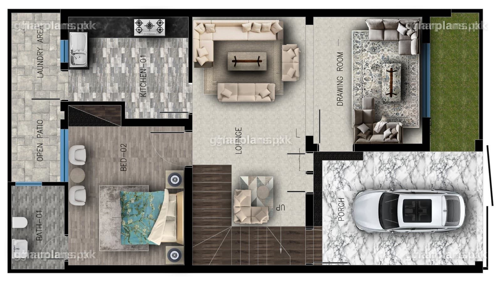 Best 125 square yards house design with 4 bedrooms