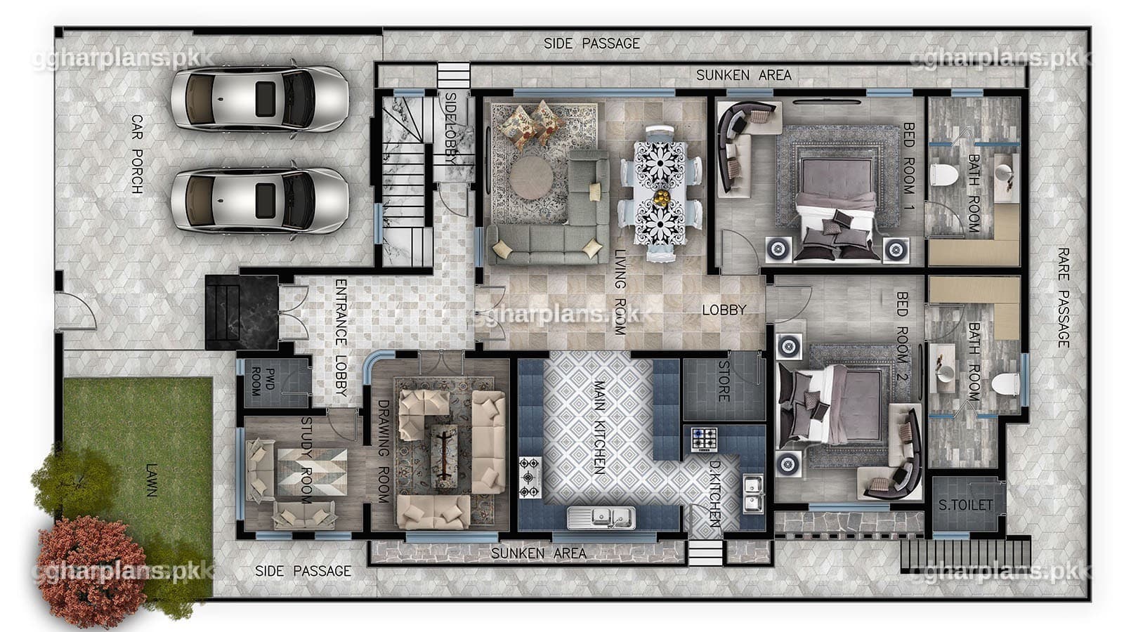 Inspiring 1 Kanal Home Design With Basement Free of Cost
