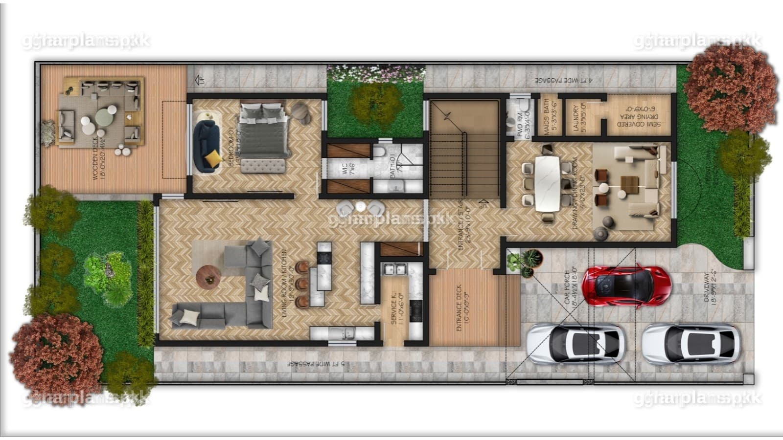 New House Plan 1 Kanal Where Minimalism Meets Comfort