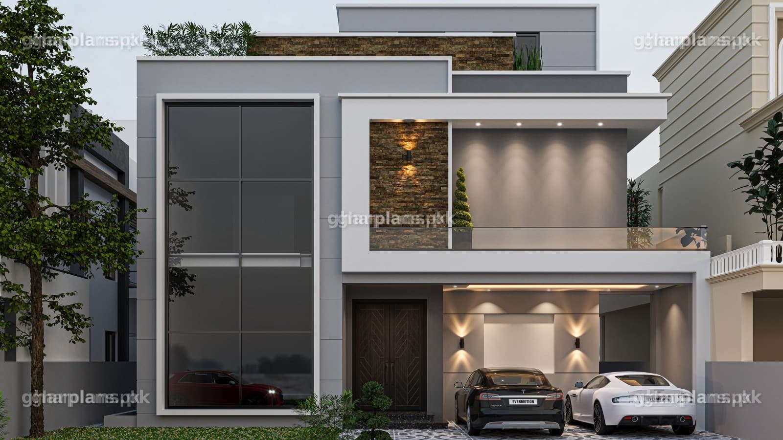 Village Home Design – 18 Marla Front Elevation