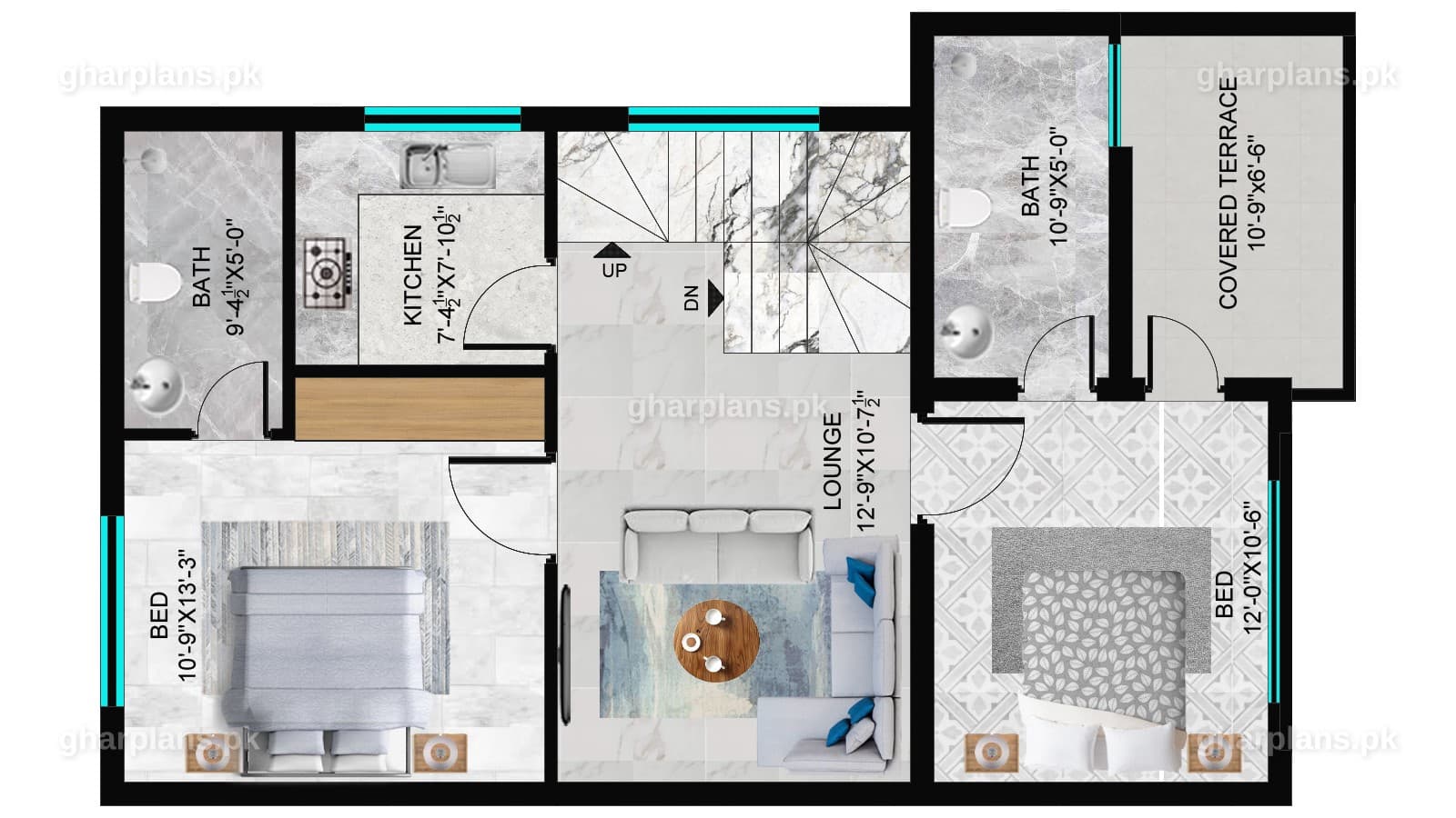 5 Marla Modern House Design in Pakistan | Luxury 3D Floor Plan