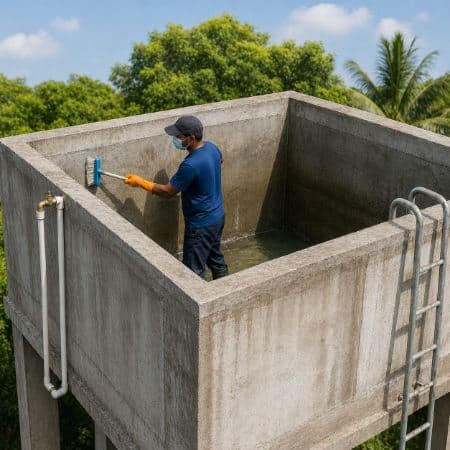 Cleaning of underground/overhead water tank
