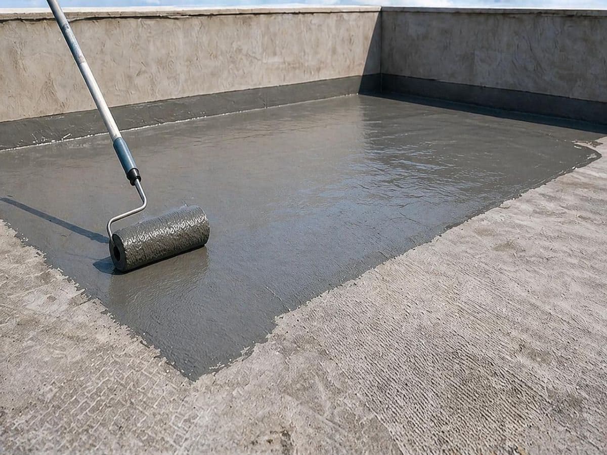 Roof waterproofing for house under-construction