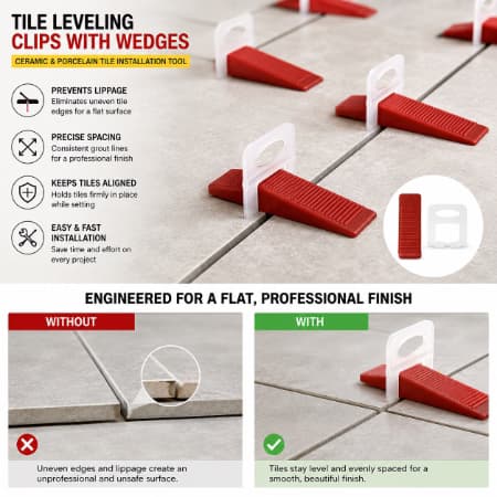 Professional Tile Leveling Clips with Wedges