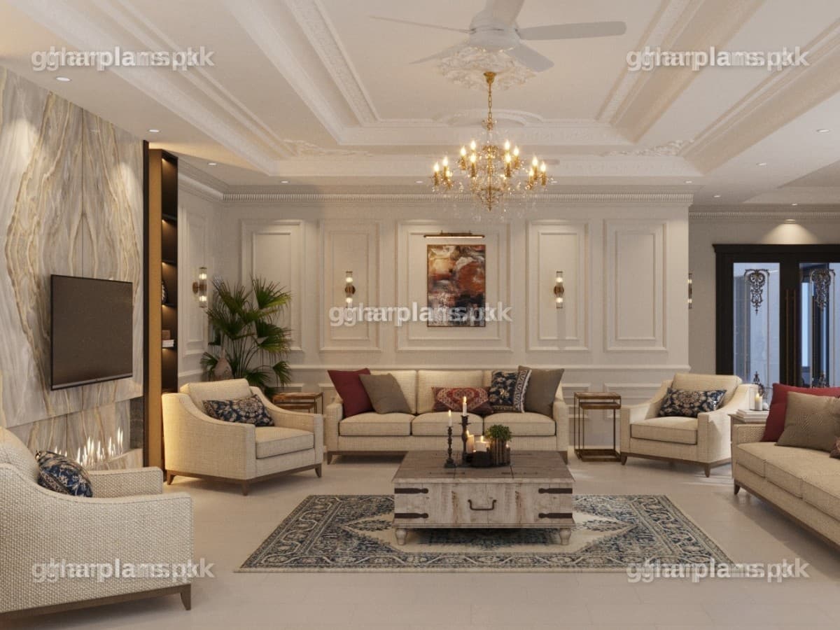 Pakistani Modern TV Lounge Interior Design