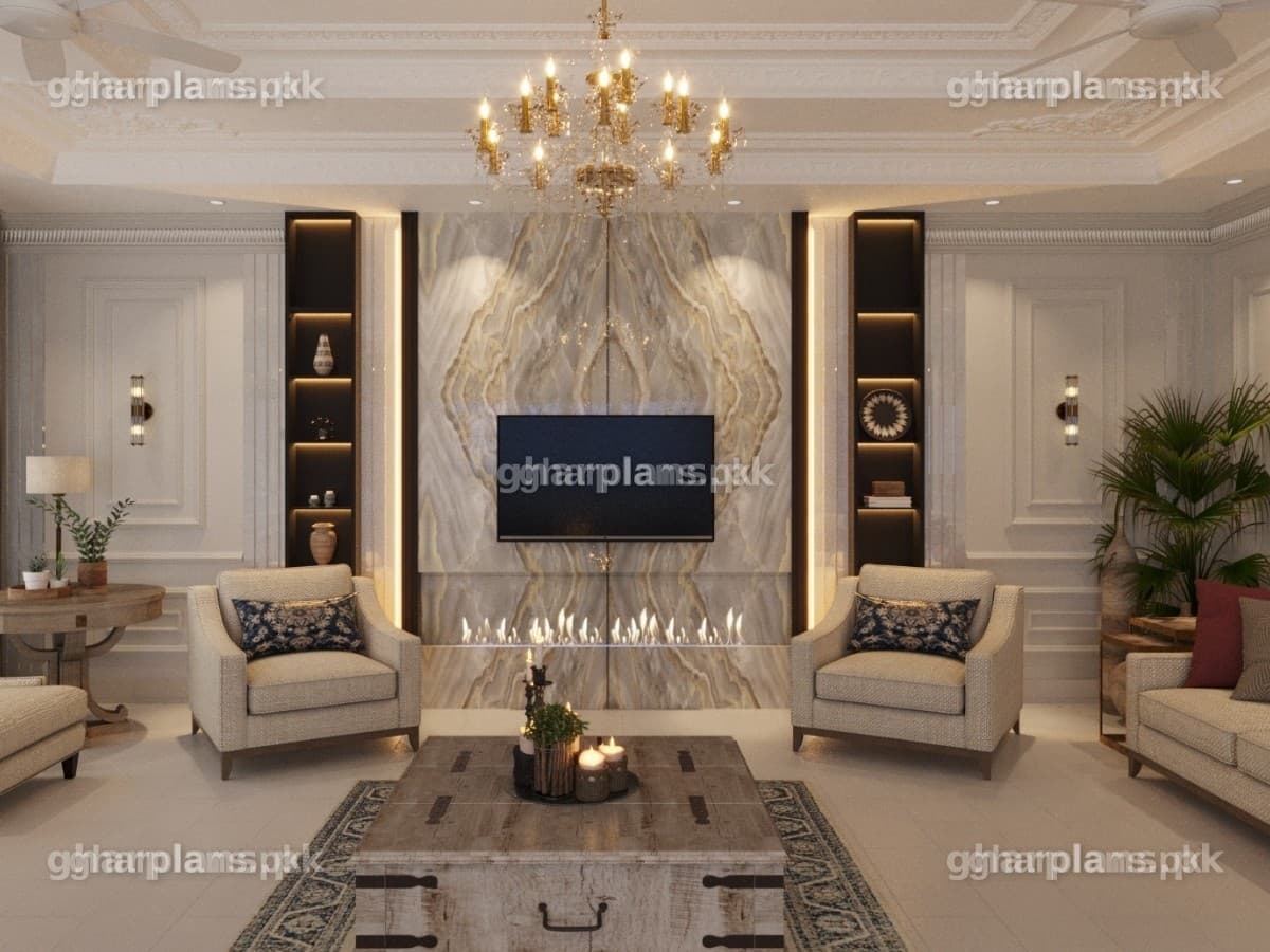 Pakistani Modern TV Lounge Interior Design