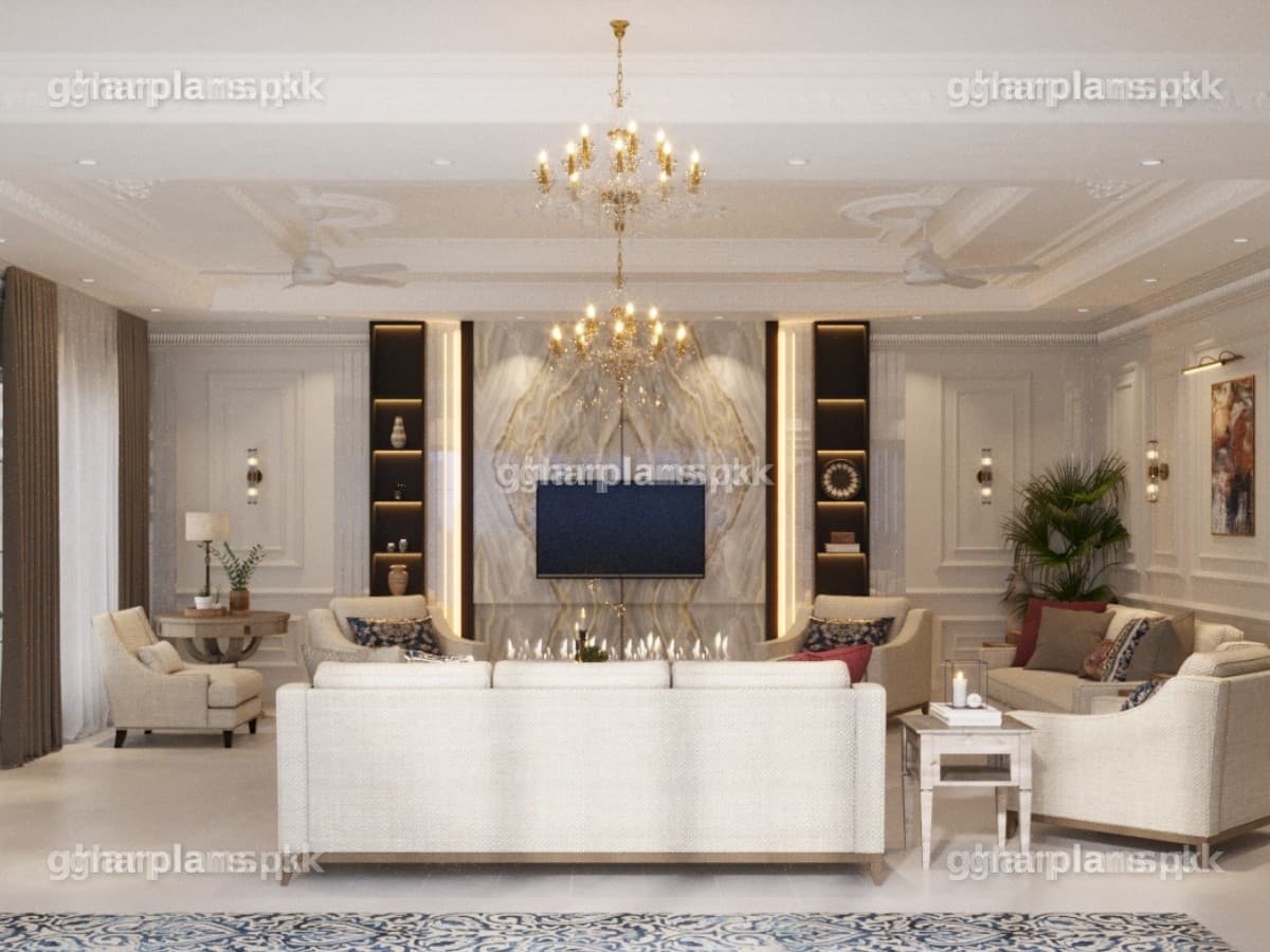 Pakistani Modern TV Lounge Interior Design