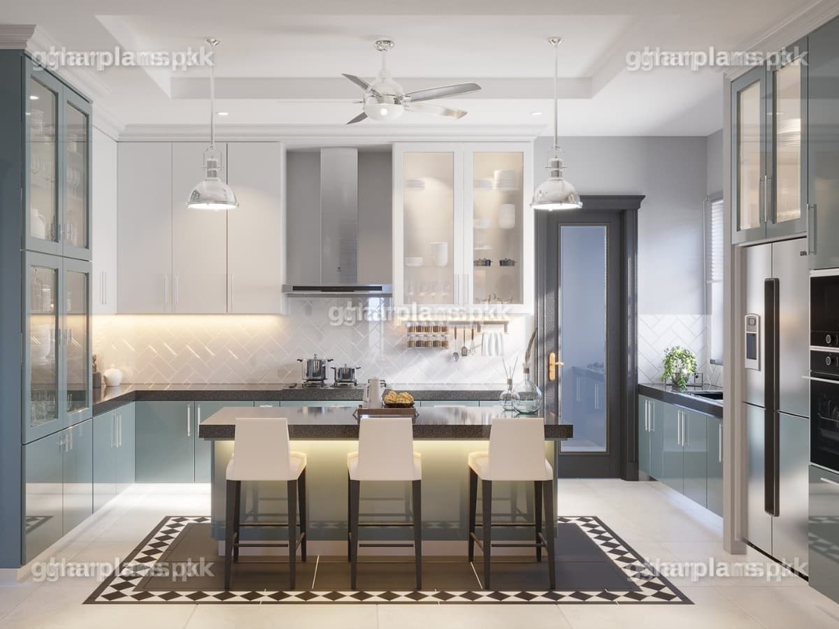 Modern Large Sized Kitchen Design in Pakistan