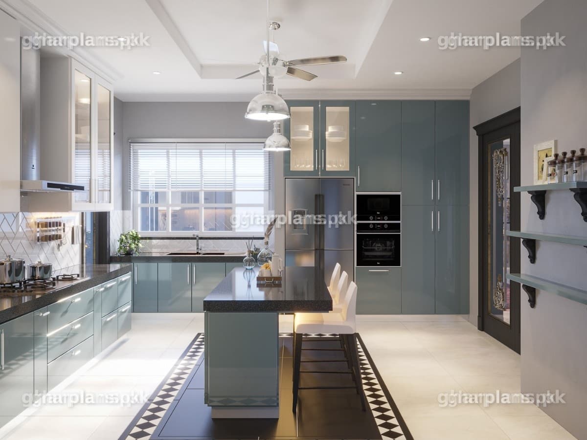 Modern Large Sized Kitchen Design in Pakistan