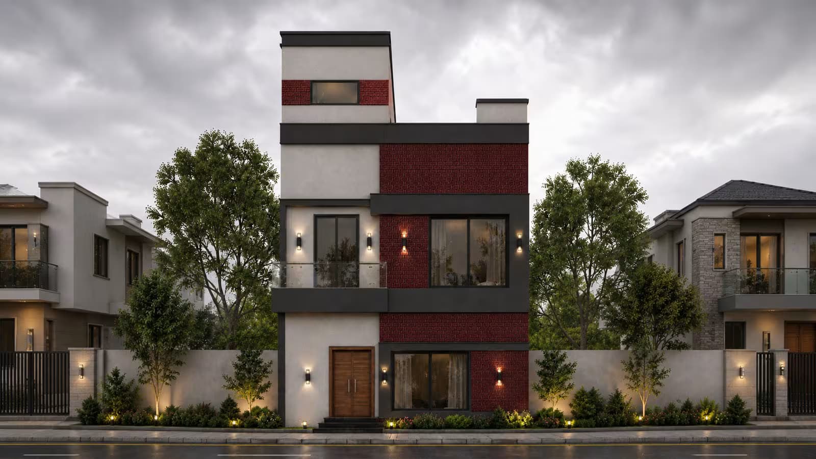 3 marla double storey house design front elevation with mumty – Ghar Plans