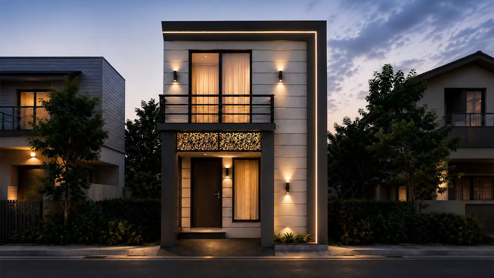 15x45 single storey 3 marla house plan 3D front elevation – Ghar Plans