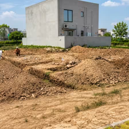 Excavation work at construction site in DHA