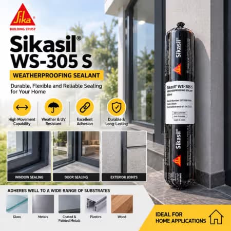 Sikasil WS-305 S silicone weatherproofing sealant – features and uses for window sealing, door sealing and exterior joints