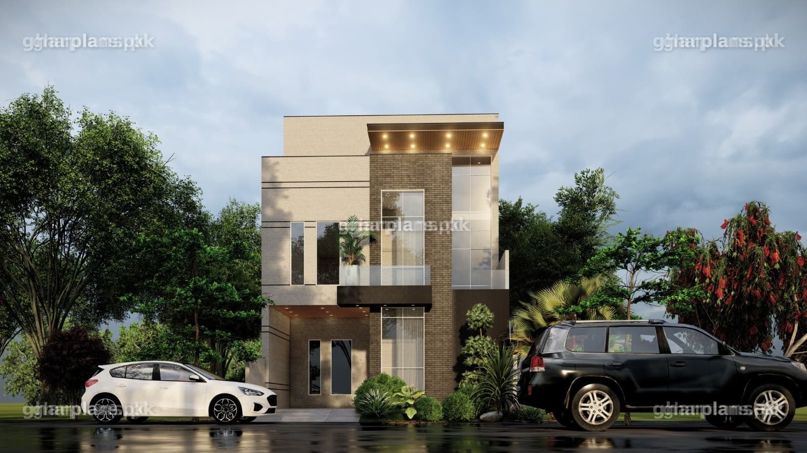 Modern Triple Storey Five Marla House Plan Modern Triple Storey Five Marla House Plan