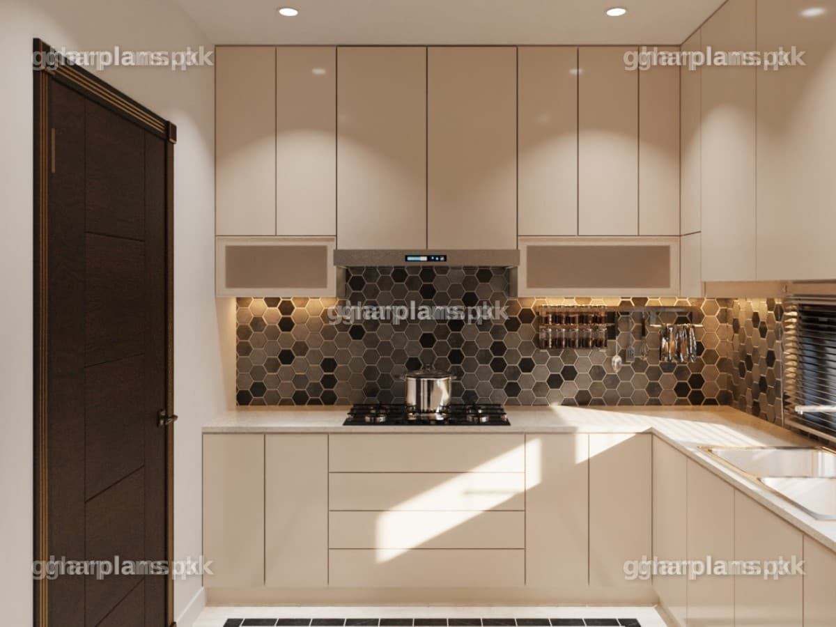 Small Warm Toned Kitchen Design in Pakistan Small Warm Toned Kitchen Design in Pakistan