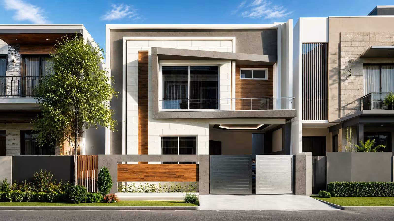 5 Marla House Naksha – Angular Front Elevation 5 marla house naksha front elevation with angular facade – Ghar Plans