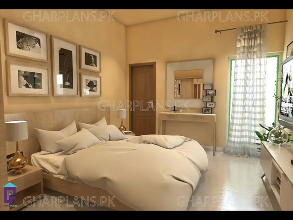 Interior Décor of a bedroom in beige