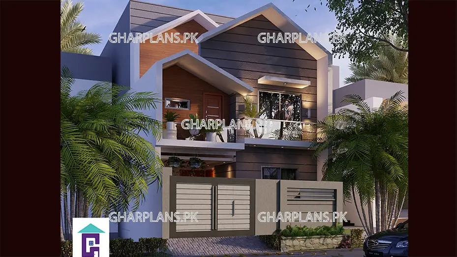 Best 125 square yards house design with 4 bedrooms elevation