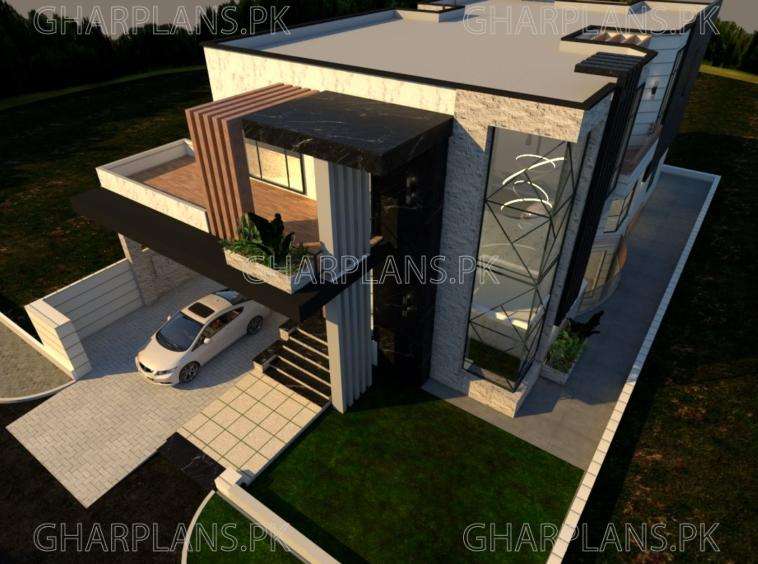 3d elevation-Karachi house design-1 kanal
