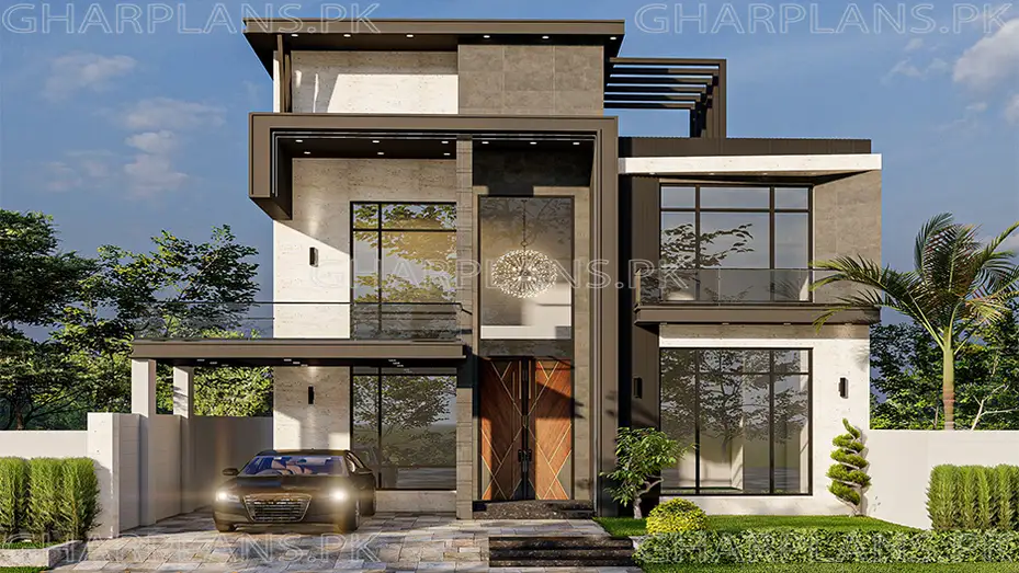 New Chic 10 Marla House Design with Elevation Ghar Plans